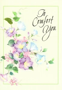 With Sympathy For Your Loss Purple Morning Glory Flowers Theme Hallmark Card - Picture 1 of 3