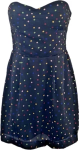 Y2k BCBG Generation gepunktet geometrisch schwarz ärmellos figurbetont Damengröße 0 - Bild 1 von 7