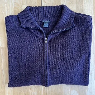 Tally Ho Womens Plus 2X Full Zip Sweater Cardigan Purple Heather Collared 25017 - Image 1 of 4