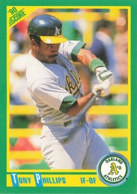 1990 Score #84 Tony Phillips Oakland Athletics - Image 1 of 2