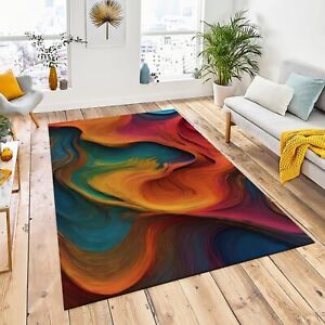 Colorful Rug, Abstract Minimalist Rug, Rainbow Carpet, Non Slip High Quality Rug