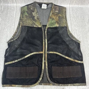 Liberty Black Mesh Camo Hunting Vest Shooting Game Pouch Full Zip Shell Pockets - Picture 1 of 6