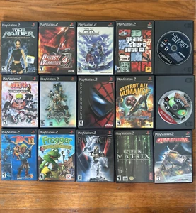 Konvolut 15 PS2 Spiele GTA Kingdom Hearts Jak Matrix Naruto Spiderman Playstation 2 - Bild 1 von 2