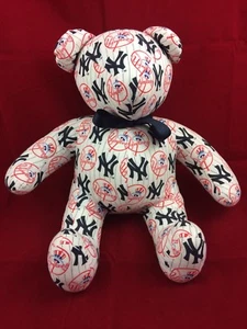 New York Yankees Memory Teddybär Plüsch mit blauer Schleife Baseball Handarbeit - Bild 1 von 9
