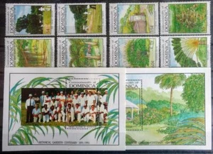 107. DOMINICA 1991 SET/8 STAMP + 2 M/S CRICKET MATCH, CRICKET MASTERS. MNH - Picture 1 of 1