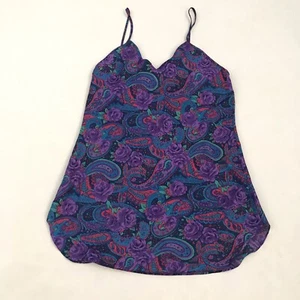 Camicia da notte Partners Mervyns grande multicolore paisley floreale viola blu chemise - Foto 1 di 4