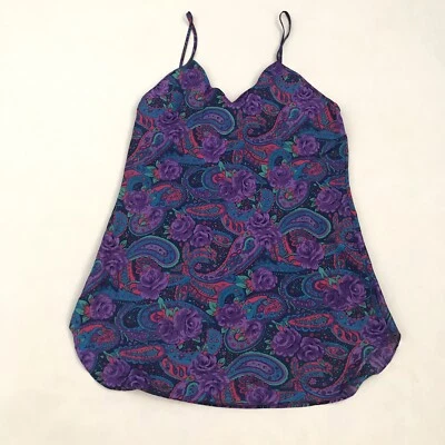 Camisón Partners Mervyns Grande Multicolor Paisley Floral Púrpura Azul Chemise Foto 1 de 4