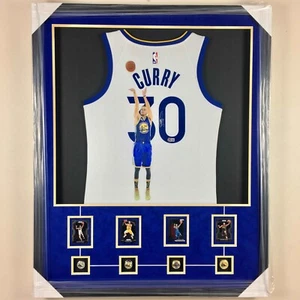 Golden State Warriors Stephen Curry Signed Jersey Framed Hand Painted Beckett - Picture 1 of 7