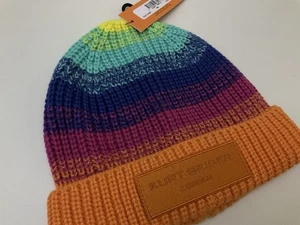 NWT Kurt Geiger Knit Hat Colorful Ombre Rainbow Beanie Cap - Picture 1 of 11