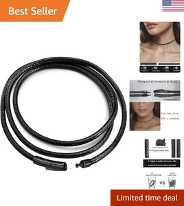 Elegante wasserdichte geflochtene Lederkette mit Geschenkbox - ideal zum Verschenken - Bild 1 von 9