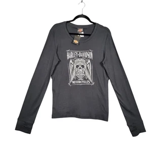 T-shirt manica lunga Harley Davidson Hammond Louisiana Sugar Skull nuova con etichette TAGLIA XL - Foto 1 di 13