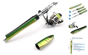 Pen Fishing Pole 55 Inch Mini Pocket Fishing Rod Travel Fishing Rod Set for - Picture 1 of 8