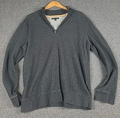 Banana Republic Men's Zephyr Half Zip Black Cotton Blend Pullover Sweater  - Image 1 of 4