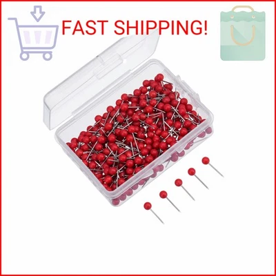 Map Tacks Push Pins Small Size 300 Packs (Red, 1/8 Inch) - Image 1 of 2