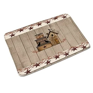 Country Bath Mats Western Texas Star and Primitive 29.5 x 17.7 Inch/ 75 x 45 CM - Picture 1 of 5