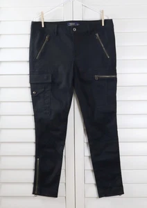 POLO RALPH LAUREN NWT $248 Black Slim Zipper Cargo Casual Pants Size 14 - Picture 1 of 6