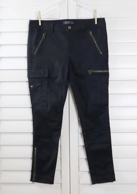 POLO RALPH LAUREN NWT $248 Black Slim Zipper Cargo Casual Pants Size 14 - Image 1 of 4