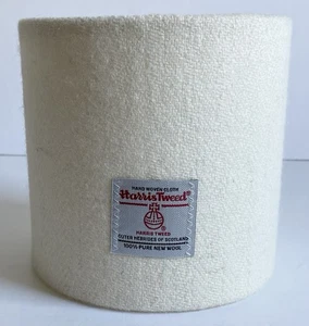 HARRIS TWEED TROMMELLAMPENSCHIRM CREME 100 % REINE SCHURWOLLE KLEINE GRÖSSE 6" H + 6,25" DURCHMESSER - Bild 1 von 11