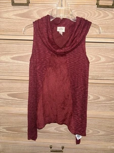 Camiseta sin mangas Knox Rose para mujer cuello capucha borgoña talla XS - Imagen 1 de 3