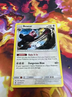Bewear 113/145 Sm-Guardians Rising Regular MP-Moderately Played Pokémon TCG - Image 1 of 3