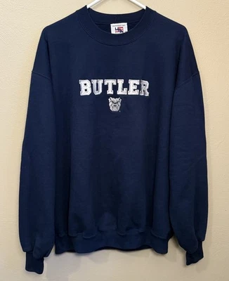 Butler University Bulldogs Embroidered Navy Blue Logo Crew Neck Pullover Size XL - Image 1 of 4