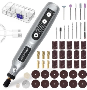 Akku Mini Rotationswerkzeugsatz USB 5-Gang Akku Schleifer mit Licht - Bild 1 von 6
