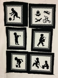 6-squares Silhouette Girls 100% Cotton - Picture 1 of 1