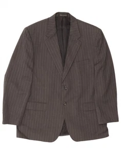 IZOD Mens 2 Button 3/4 Sleeve Blazer Jacket UK 42 XL Grey Pinstripe DD13 - Picture 1 of 3