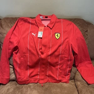Puma Ferrari Race Premium Jacke Full Zip Rot Freizeit Sportlich Neu mit Etikett Größe L Herren - Bild 1 von 7