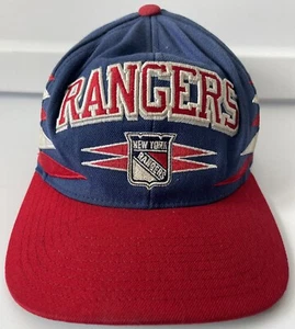 Cappello snapback vintage New York Rangers Mitchell & Ness taglio diamante rosso bianco blu - Foto 1 di 12