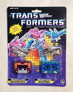 TRANSFORMERS G1 BEASTBOX & SQUAWKTALK IN US MOSC! DECEPTICON SOUNDWAVE CASSETTES - Picture 1 of 3