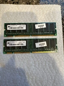 *Lot of 2 Micron PC100-322-620 MT8LSDT864AG-10CB4 64MB SDR RAM 128MB Total - Picture 1 of 4
