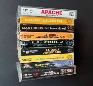 RAP HIP-HOP Cassette Single Lot (9) LL Cool J, Run DMC, Mantronix, Gangsta Bitch - Picture 1 of 6