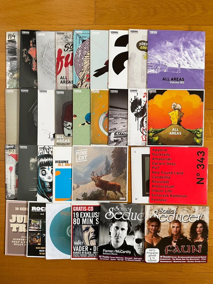 31 neuwertige Sampler aus Musikzeitschriften v.a. VISIONS (+ SPEX u.a.) - Bild 1 von 1