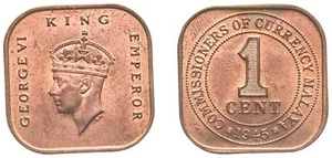 Malaysia 1945 1 Cent Bronze UNC - Picture 1 of 1
