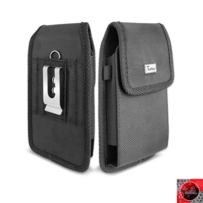 Funda protectora resistente con clip para cinturón de lona de nailon talla XL para LG Stylo 3/M430 Foto 1 de 4