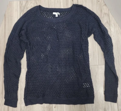 Sonoma Crochet Mesh Knit Crew Neck Long Sleeve Sweater Woman's Size M - Image 1 of 4