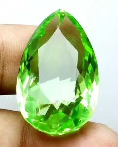 66.10 Ct. Pear Cut Green Peridot Faceted AAA+ Loose Gemstone Gift for Birthday - Picture 1 of 7