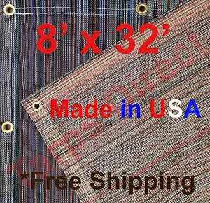 8' x 32' Vinyl Coated Mesh Tarp 10 oz Dump Truck Fence Cover Landscape Trailer - Picture 1 of 5