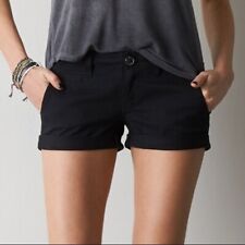 American Eagle Cotton Black Khaki Midi Shorts Women's Size 6