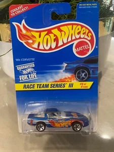 1997 Hot Wheels 536 Carrera Equipo Serie III 4 / 1.2m80s Corvette Azul W/ Cromo - Imagen 1 de 2