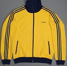 Adidas Men's XL Beckenbauer Tracksuit Jacket Track Top Retro Yellow Blue