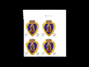 USA 2003 PURPLE HEART MEDAILLE #3784 SA PLATE BLOCK MNH - Bild 1 von 1