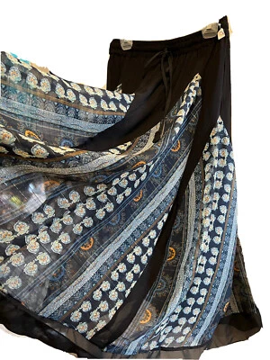 Festival Party 全裙 ONE SIZE/M? 弹性腰围透明黑色金属银色 — 第 1/4 张图片