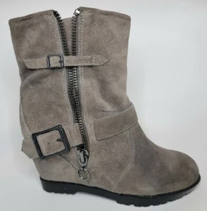 Ash Womens Brown Suede Leather Wedge Ankle Boots Moto 38.5 $265 Buy it SHIPSFAST - Picture 1 of 11