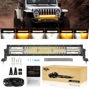 AUXBEAM 22" LED Barra de Luz de Trabajo Barra Antiniebla 6 Modos Lámpara Estroboscópica Para Ford F150 - Imagen 1 de 12