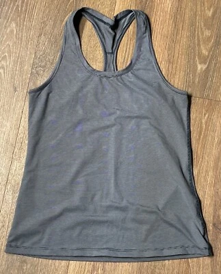 Camiseta sin mangas Danskin Racer espalda holgada negra/blanca a rayas mezcla de polietileno Foto 1 de 4