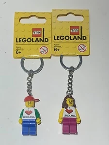 LEGO I love Legoland keychains - RARE Lego Land Boy AND Girl Minifigures - Picture 1 of 10