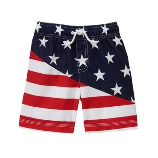 NWT Gymboree USA Patriotic American Flag Stars Stripes Swim Trunks Shorts 4 5 6 - Image 1 of 1