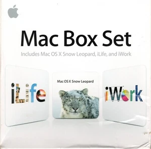 Apple Mac Box Set Retail V10.6.3 - MacOS X Snow Leopard, iLife, iWork - MC581Z/A - Picture 1 of 5